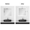 Amanti Art Mirror Makeover Bathroom Mirror Frame Border Kit - Fully Assembled Peel and Stick Frame - Mirror NOT Included - Cabinet White Narrow Trim - 3 of 4