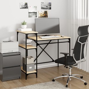 Clihome Modern Spacious Industrial Desk with 3 Built-in Shelves for Home Office - 1 of 4