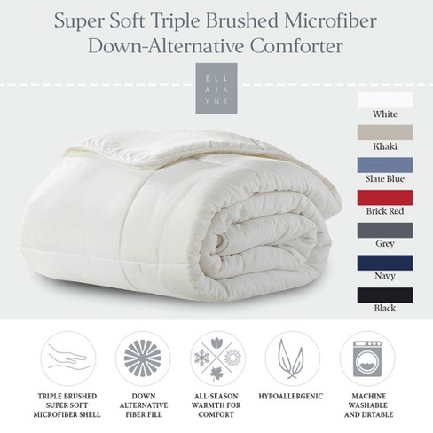 Basics Reversible Lightweight Microfiber Comforter Blanket,  Twin/Twin XL, White/White