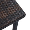 Garden Table Brown Poly Rattan, Powder-Coated Steel Small Durable - 3 of 4