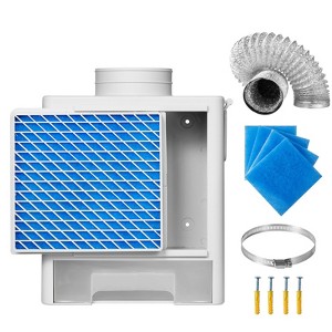 VEVOR 3-in-1 Indoor Dryer Vent Kit,Premium ABS Material with Water Drawer Fits 4 inch Exhaust Port, Smart Overheating Reminder Exhaust Hood, White - 1 of 4