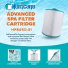 Hurricane Filters Replacement Advanced Spa Filter Cartridge for Unicel C-8450, PCS50N, Filbur FC-3310, Coleman Spas 50, White, 2 Pack - 2 of 4