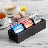 Tea Bag Organizer, Black Wooden Tea Bag Holder, Tea Storage Containers with 3 Slots, Sugar Packet Holder, Tea B - 2 of 4