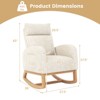 Costway Nursery Rocking Chair Upholstered Chenille Rocker Armchair w/ Side Pocket - 3 of 4