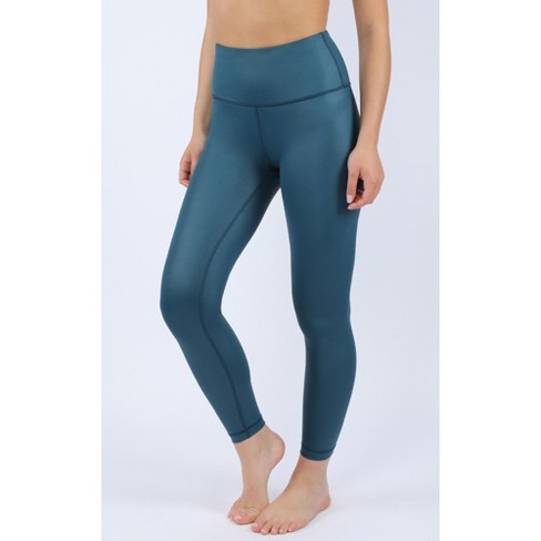 90 Degree By Reflex Interlink Faux Leather High Waist Cire Ankle Legging -  Reflecting Pond - Small : Target