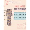 24seven Comfort Apparel Brown Fall Print Girls Long Sleeve Side Slit Maxi Dress - 4 of 4
