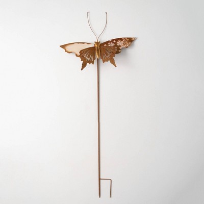 Copper Butterfly Garden Stake with Weather-Resistant Metal