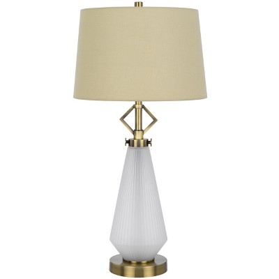 Cal Lighting 100W led Carrizo metal/glass table lamp with 2W led night light