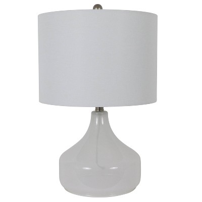 22" Translucent Glass Table Lamp White - Decor Therapy