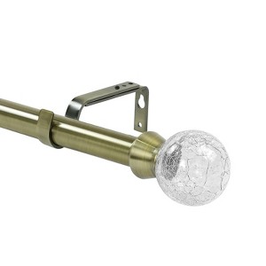 Urbanest Crackle Glass Flat Button 1-inch 5-8 inch Double Drapery Curtain Window Rod Set - 1 of 4