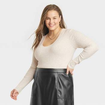 Women's Fine Gauge Scoop Neck Sweater - A New Day™