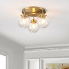 Ginesta 3 Light 15" Flush Mount - FLU4074 - Gold/Clear - Safavieh - 4 of 4