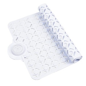 Cameo Non-Slip Bathtub mat, w/Removable Hair Catcher, 35" x 15",  Shower Mat with Suction Cups and Water Drain Holes, BPA, LaTeX, Phthalate Free - 1 of 4