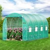 VEVOR Walk-in Tunnel Greenhouse, 15 x 7 x 7 ft Portable Plant Hot House with Galvanized Steel Hoops, 1 Top Beam, Diagonal Poles, Green - 2 of 4