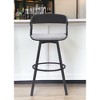 HomeRoots 31" Light Gray and Black Fabric with Metal Swivel Bar Height Bar Chair - 2 of 4