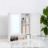LEDREM Wall-Mounted Bathroom Cabinet, White Wall Cabinet featuring 2 Mirrored Doors, Adjustable Shelf, Open Compartment, 5.9 x 25.6 x 29.5 Inches - 2 of 4