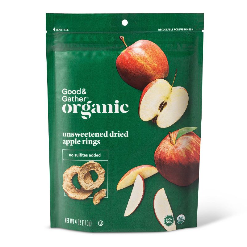 Organic Dried Unsweetened Apple Rings Snacks - 4oz - Good &#38; Gather&#8482;, 1 of 8
