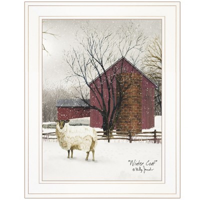 Winter Coat by Artisan Billy Jacobs, Ready to Hang Framed Print, White Frame