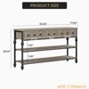 53" Console Sofa Table w/ 3 Drawers,3 Tiers Industrial Wood Entryway Sofa Table w/ Metal Frame, Narrow Long Behind Couch Table,Hallway Table - 2 of 4