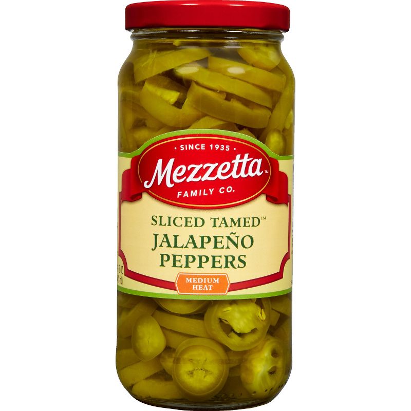 Mezzetta Sliced Tamed Jalapeno Peppers Medium Heat - 16oz, 1 of 8