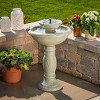 Smart Solar 32.25" Country Gardens intelliSOLAR 2-Tiered Fountain with Remote - Weathered Stone - 2 of 3