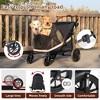 Itopfox Foldable Dog Stroller for Large Pets Up to 80LBS with Storage Pocket, 4 Wheels, One-Click Folding, Breathable Mesh (Black) - 4 of 4