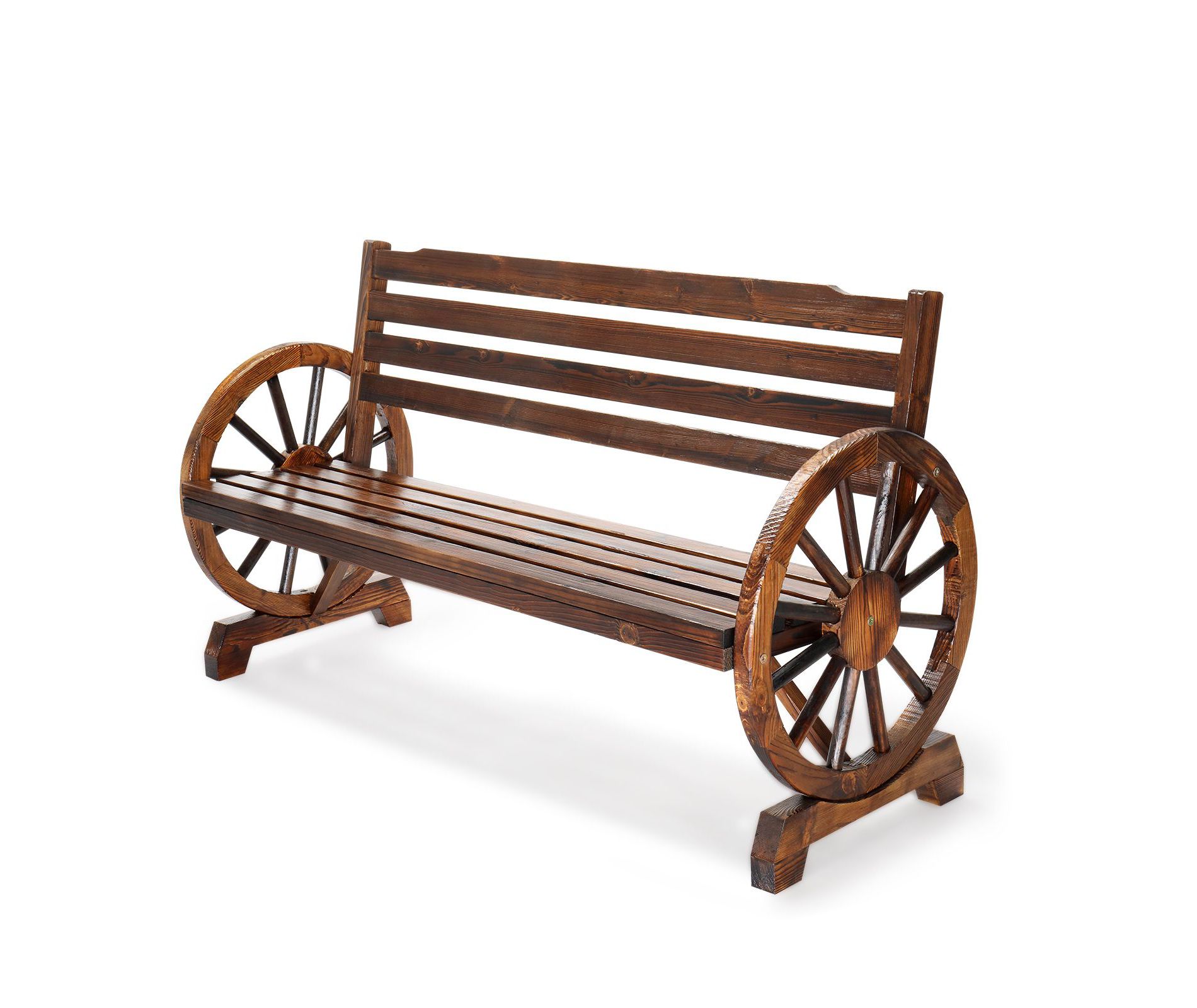 Karl Home | 56 in. Cedar Wood Wagon Wheel Bench