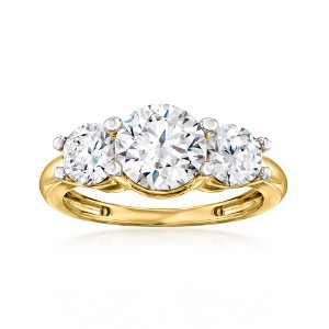 Ross-Simons 3.00 ct. t.w. CZ 3-Stone Ring in 14kt Yellow Gold - 1 of 4