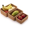 BRINJOY 3-Piece Stackable Rattan Basket Set - Natural Woven Storage Baskets for Fruits, Keys, Remotes (11.8", 9.8", 7.9") - 3 of 4