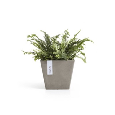 Taupe Recycled Plastic Square Indoor/Outdoor Planter, 8"