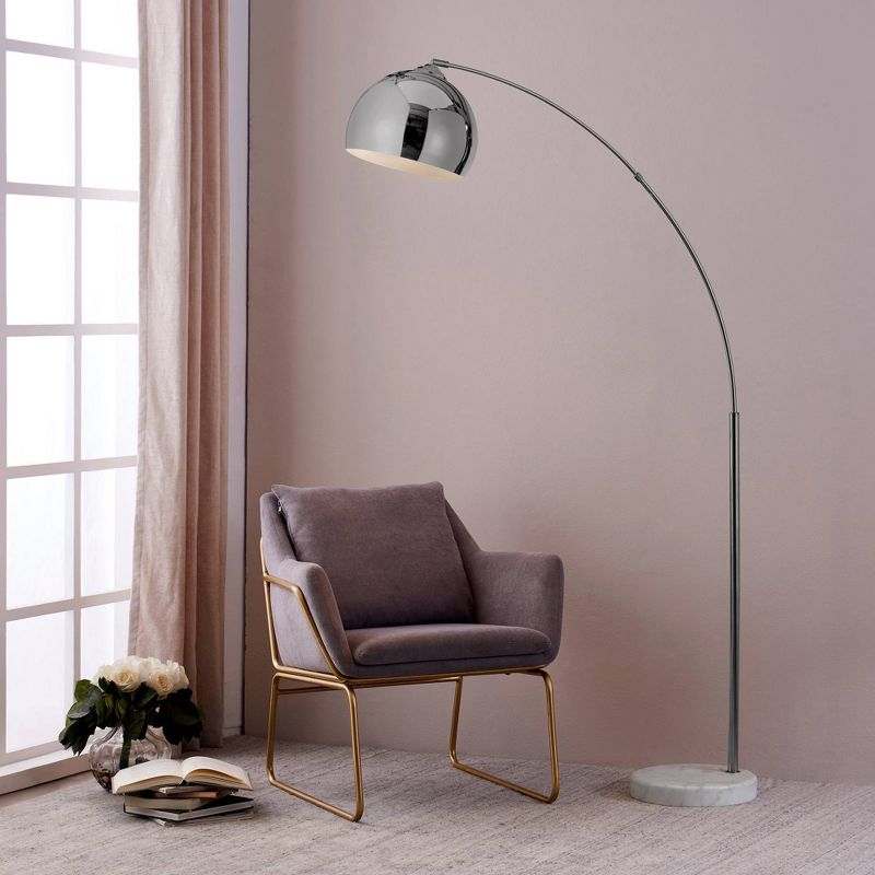 Teamson Home Arquer Arc Floor Lamp with Faux Marble Base, 3 of 15