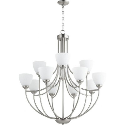 Quorum Lighting Enclave 12-Light Chandelier, Satin Nickel, 35 Width, 38 Height
