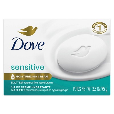 Dove Beauty Sensitive Skin Bar Soap - Unscented - Travel Size - 2.6oz