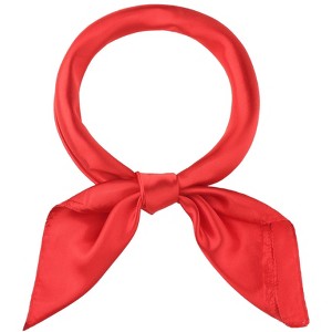 INSPIRE CHIC Women's Solid Color Satin Large Square Scarf Neckerchief Bandanas 35"x35" - 1 of 4