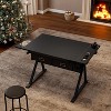 Okak Wooden Adjustable Drawing Drafting Table with 2 Drawers & Shelf,Office & School Drawing Drafting Desk for Adults/Teens - 4 of 4