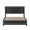 Queen Size Upholstered Platform Bed with LED Light Strips and Sparkling Shiny Decoration - 4 of 4