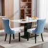 APRILSOUL High-end Tufted Solid Wood Contemporary PU and Velvet Upholstered Dining Chair with Wood Legs Nailhead Trim 2-Pcs Set - 2 of 4