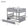 RISOKEYS Full Over Full Rubber Wood Bunk Bed - Convertible to 2 Full Size Beds with Twin Size Trundle, Ladder and Guardrails - 3 of 4