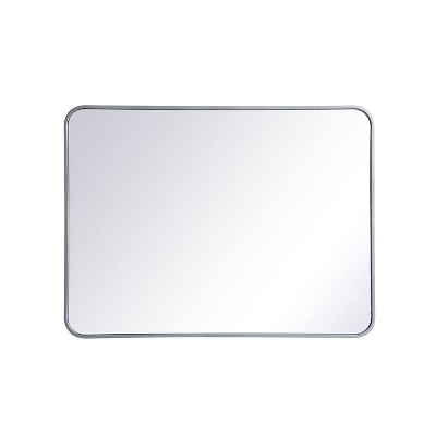 Elegant Lighting Soft corner metal rectangular mirror 27x36 inch in Silver