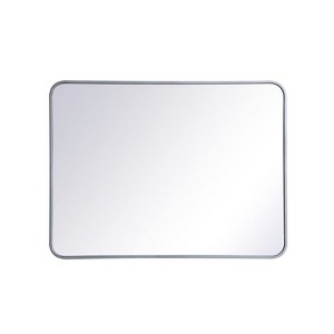 Elegant Lighting Soft corner metal rectangular mirror 27x36 inch in Silver - 1 of 4