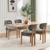 Upholstered Wood Dining Chairs Set of 2,Modern Fabric Padded Seat Kitchen Side Chairs with Rubberwood Frame–The Pop Home - 3 of 4