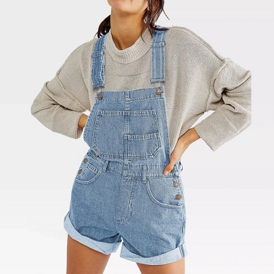 Womens Summer Overall Denim Shortalls Loose Fit Adjustable Shorts Denim Overall Rompers Denim Bib Shorts Denim Outfits