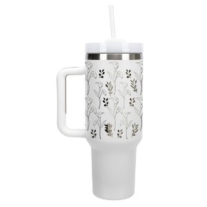 Elanze Designs Calla Lily Flower Floral Pattern 40 oz. Stainless Steel, Large Water Bottle Coffee Mug, Spill & Leak Resistant, Thermal Travel Tumbler - 1 of 1