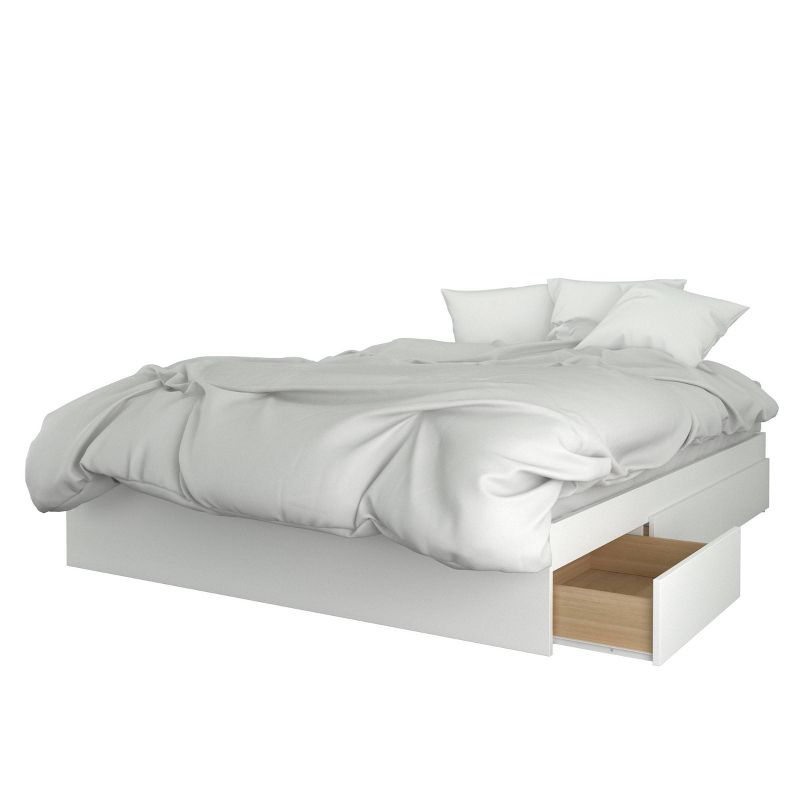 Milton 3 Drawer Storage Bed with Headboard Bark Gray/White - Nexera, 3 of 5