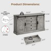 Garvee Farmhouse TV Stand with Sliding Barn Doors and 4 Drawers, Entertainment Center with Adjustable Shelves for Living Room Bedroom - 2 of 4