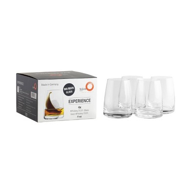 Elegant 11 oz. Lead-Free Crystal Whiskey Glass Set