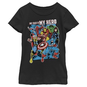 Girl's Marvel Dad My Avenger Hero T-Shirt - 1 of 3
