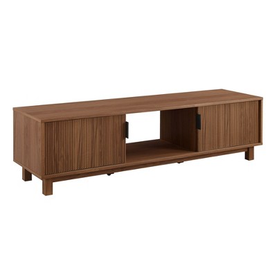 NicBex TV Stands for 65 inch TV,Modern Entertainment Center with Open and Closed Storage Space,TV Console for Living Room, Bedroom, Home,Brown