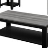 HomeRoots Set of Three 42" Gray And Black Coffee Table With Shelf - 4 of 4