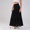 Women's Solid Elastic Waist Ruffle Hem Tiered Maxi Skirt - Wild Fable™ - 3 of 4